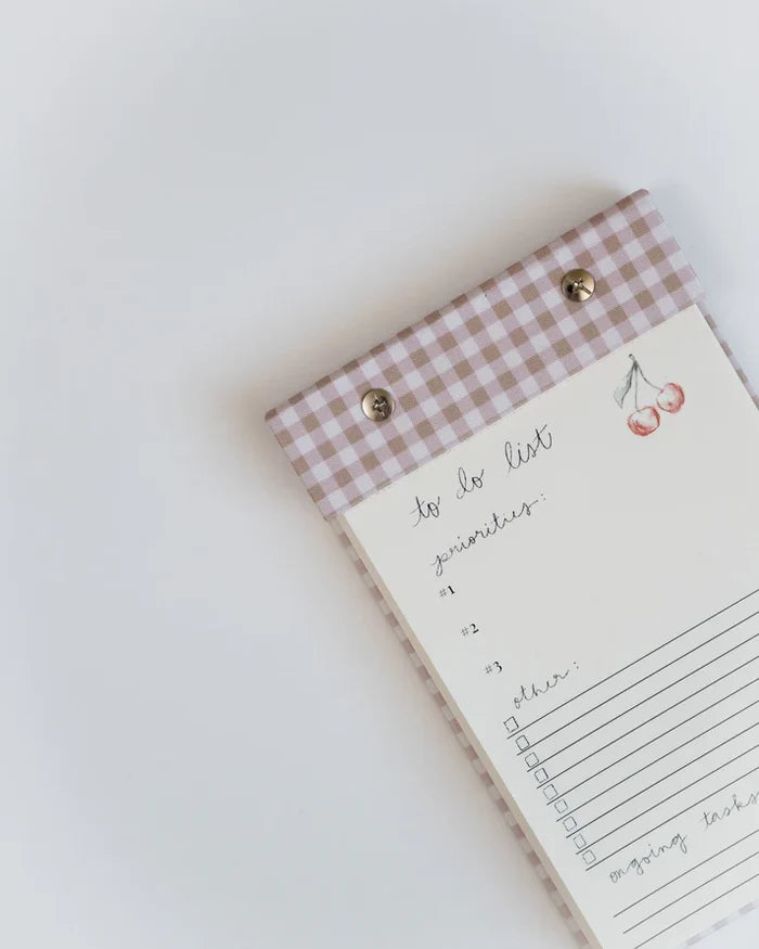 To-Do List Notepad in Oatmeal Gingham