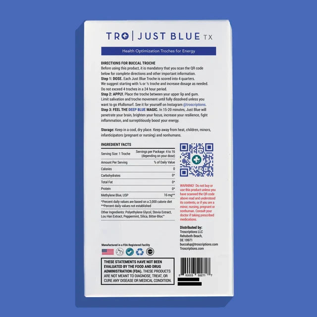 Troscriptions Just Blue Nootropic Buccal Troches 2