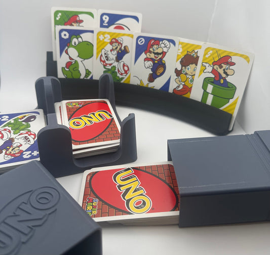 UNO Compatible Card Game Organiser Bundle – Card Storage Case, In-Play Card Holder & Dual Hand Holders - UK delivery included.