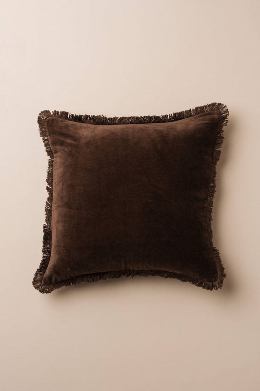 Velvet Square Pillow | Chocolate