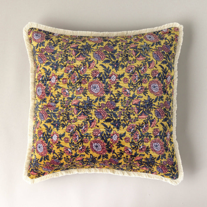 Velvet Vines Fringe Pillow
