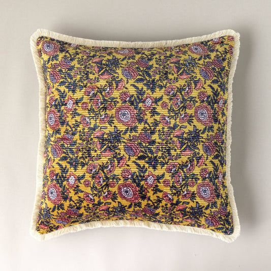 Velvet Vines Fringe Pillow