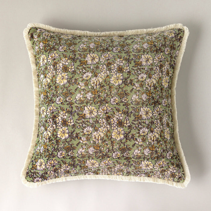 Velvet Vines Fringe Pillow