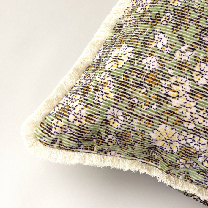 Velvet Vines Fringe Pillow