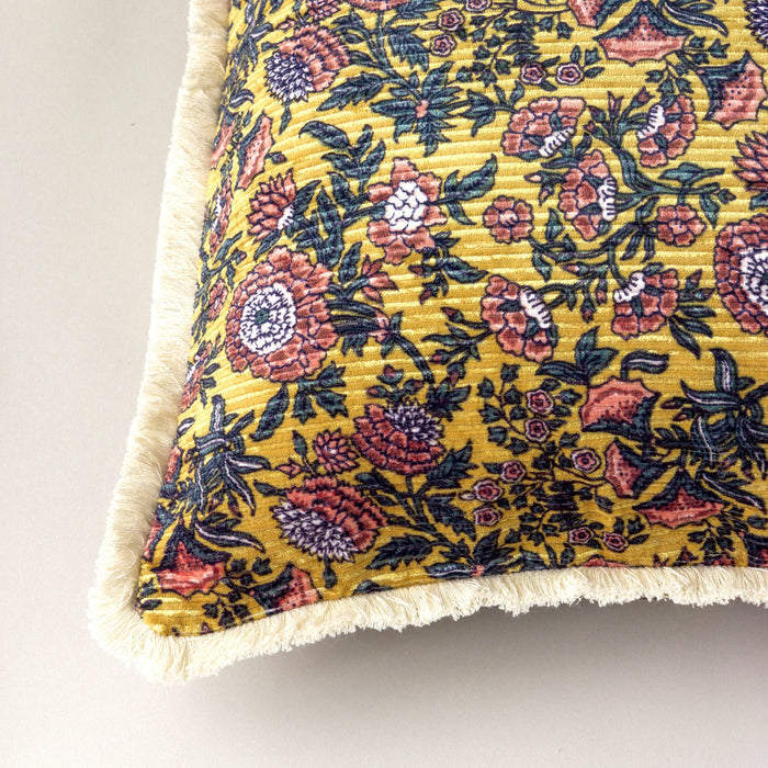 Velvet Vines Fringe Pillow