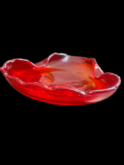 Viking Glass Wave Rolled Edge Glass Candy Dish / Ashtray