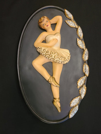 Vintage Chalkware Wall Art / Plaques  20x12 each