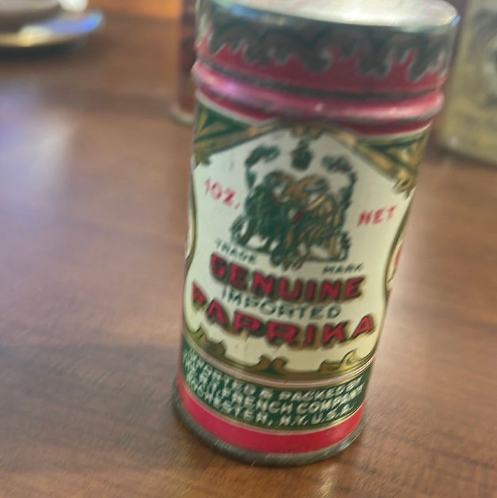 Vintage Frenchs Genuine Paprika Spice Tin Round 3' Rochester Ny R.T French