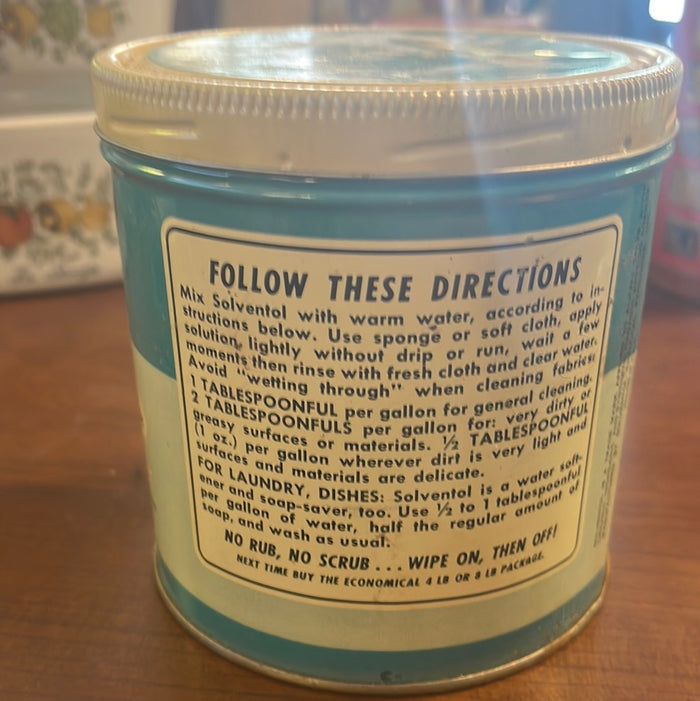 Vintage Large Solventol Household Cleaner Made in Detroit MI FULL PROP