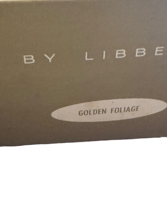 Vintage Libbey Golden Leaf 9oz Footed Goblet Set of 6 NEW IN BOX