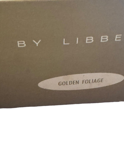 Vintage Libbey Golden Leaf 9oz Footed Goblet Set of 6 NEW IN BOX