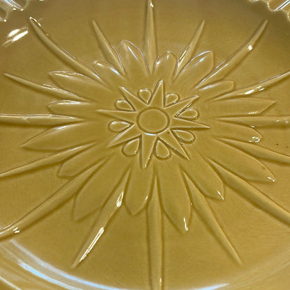 Vintage Square Ashtray in Yellow 10' Bohemian Mid Century Modern Boho MCM