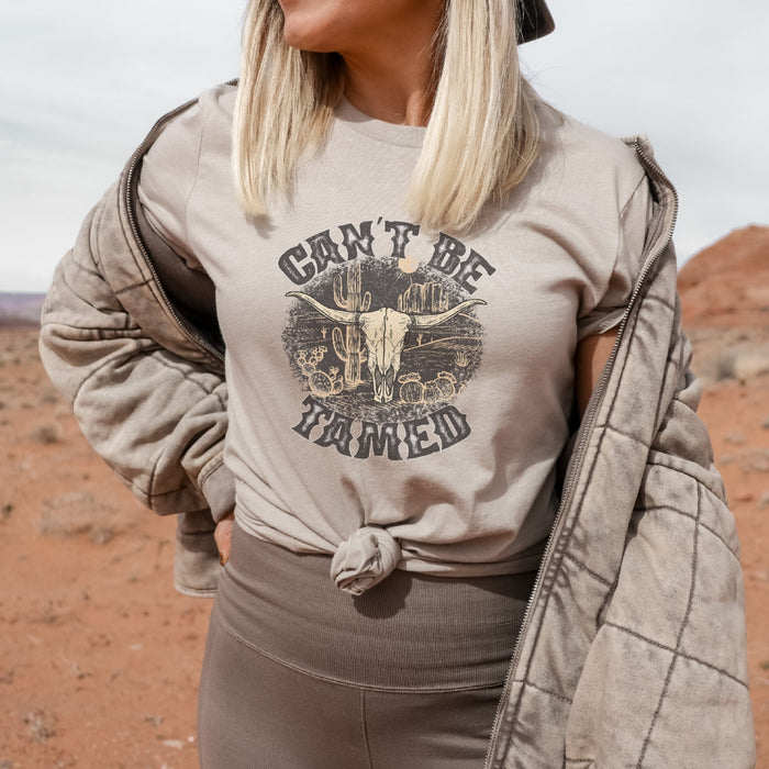 Western Can't Be Tamed Skull T-Shirt - Trendznmore