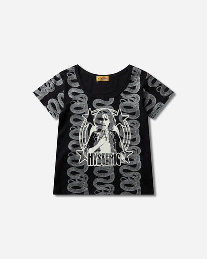 Hysteric Glamour Wmns Banana Girl Baby T-Shirt Black T-Shirts Shortsleeve 01263CT03 99