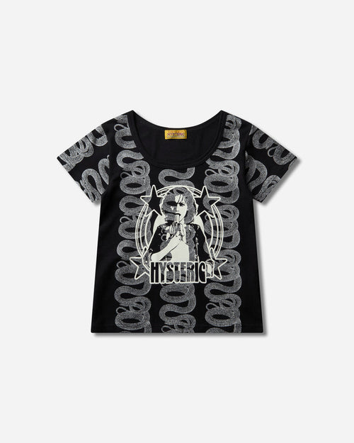 Hysteric Glamour Wmns Banana Girl Baby T-Shirt Black T-Shirts Shortsleeve 01263CT03 99