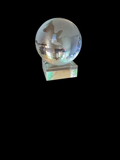World Globe Glass Paperweight 5”
