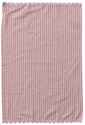 Woven Cotton Striped Tea Towel with Ric Rac Trim, 4 Colors