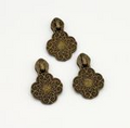 Zipper Pull #5 Floral - Bronze 5pk